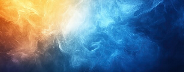Obraz premium Abstract smoke background in orange and blue tones for energy ,dynamic abstract smoke background perfect for digital , soft visual contrast captured in atmospheric abstract smoke background