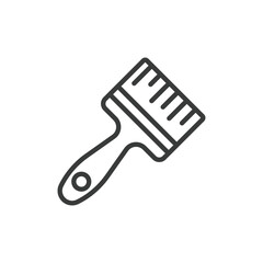 Industrial paintbrush, icon in line design. Paintbrush, industrial, tool, painting, worker, factory, construction on white background vector. Industrial paintbrush editable stroke icon
