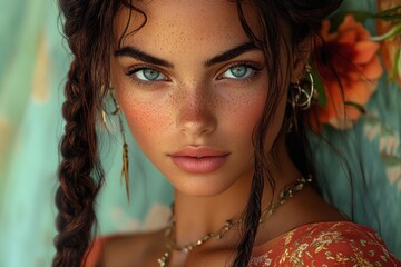 portrait of a woman with hair