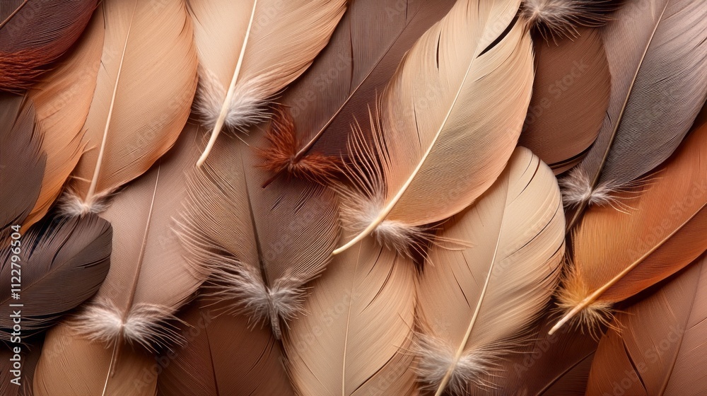 Poster a stunning arrangement of mocha feathers reveals their soft textures and rich shades, perfect for ad