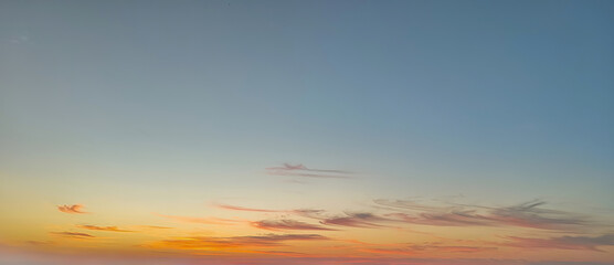 Tranquil Sunset Over a Colorful Horizon Captured in Panoramic View