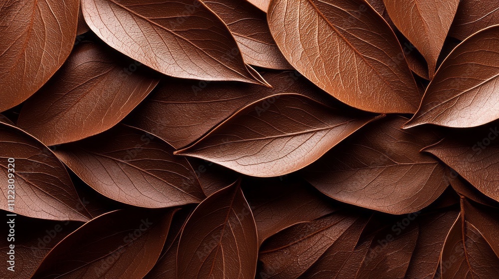 Poster luxurious mocha-colored leaves intertwine, showcasing a depth of texture and warmth that enhances an