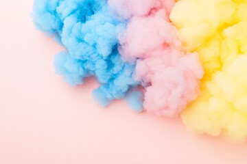 Fototapeta premium Colorful Cotton Candy Clouds on Soft Pastel Background for Whimsical and Fun Designs and Illustrations in Creative Projects