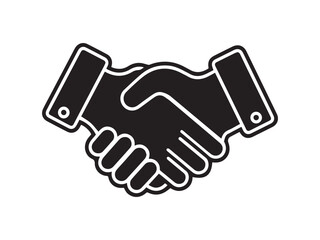 Handshake icon as a concept of friendship and trust or the business partnership contractuality