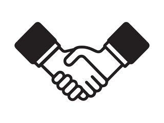 Obraz premium Handshake icon as a concept of friendship and trust or the business partnership contractuality