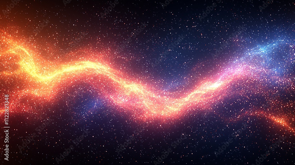 Poster dazzling cosmic stream of light in vast starry galaxy space : generative ai