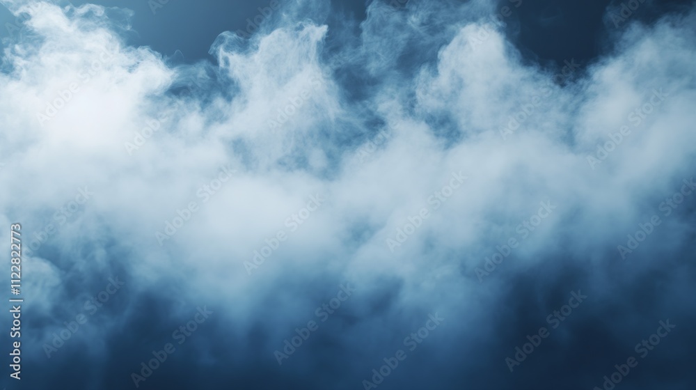 Poster abstract white foggy clouds in blue atmosphere dreamy background texture : generative ai