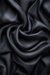 Fototapeta premium A close-up of dark, wrinkled fabric showcasing its texture and depth.