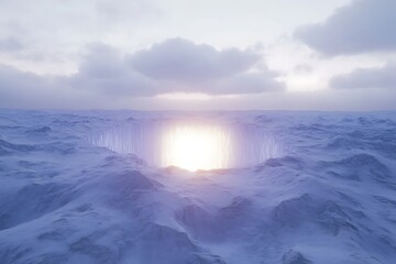 Obraz premium Golden sunlight bathes the horizon as a fiery sunrise paints the sky above the vast ocean