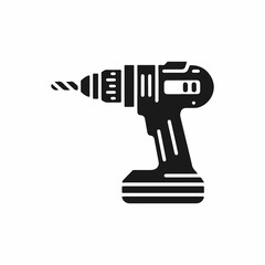 Scordless Drill Icon Flat Graphic Design