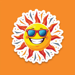 Good morning icon comic style steaker