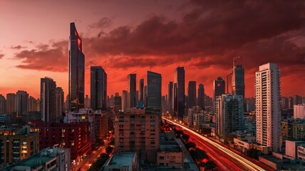 Fototapeta premium Bold Urban Style: Red Background Design 