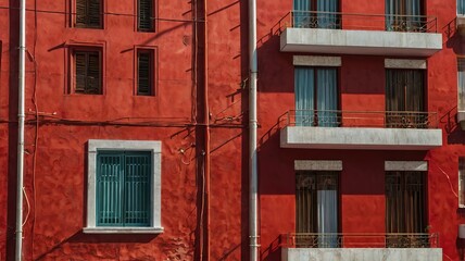 Naklejka premium Bold Urban Style: Red Background Design 