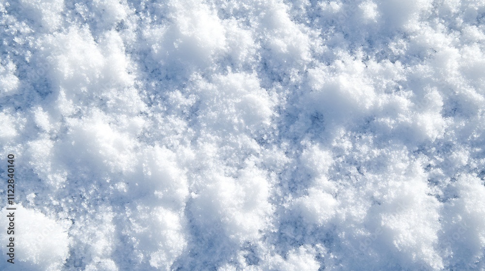 Poster Pristine CloseUp View of Soft Snowy Surface in Wintertime Environment : Generative AI