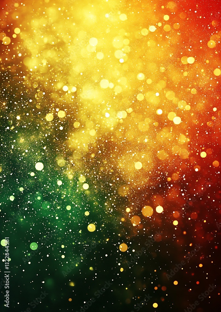 Leinwandbilder abstract glittering yellow and green bokeh background texture : generative ai