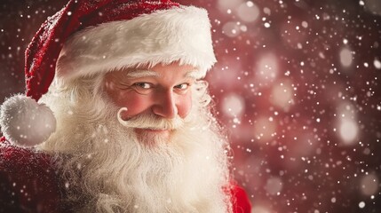 A holiday banner featuring Santa Claus with a blank area for seasonal promotions and festive announcements