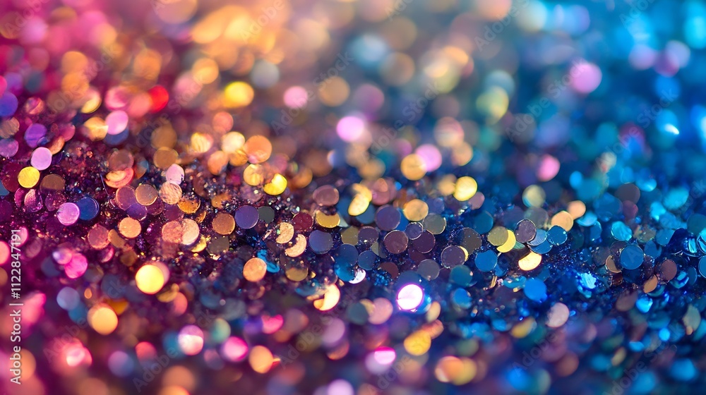 Aufkleber Vivid Colorful Bokeh with Circular Patterns Creating a Dynamic Decorative Festival Display : Generative AI