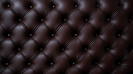 Fototapeta premium Elegant Brown Leather Upholstery with Tufted Design and Buttons