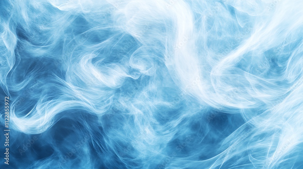 Aufkleber abstract ethereal blue smoky patterns with dreamy misty effect : generative ai