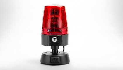 Red siren light on a white background.