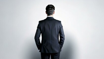 A businessman is standing on a white background. Portrait and half body. Illustrator background and resources for presentation in business and marketing concepts. 