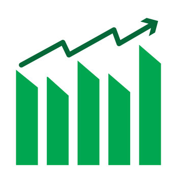 Up and down graph chart vector icon set. growth increase and decrease sign. economy rise and decline symbol. upward or downward trend bar chart icon
