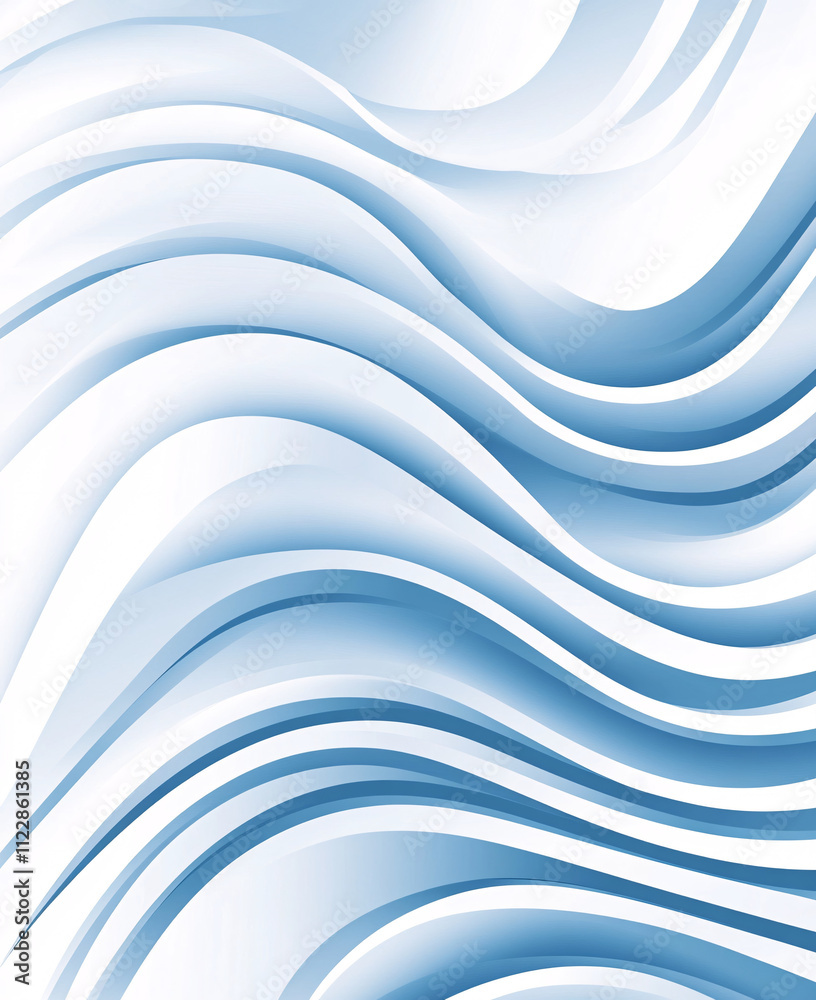 Leinwandbilder A background image with a smooth white and blue gradient, creating a calm and serene atmosphere, ideal for clean, professional designs.