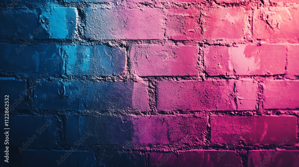 Aufkleber colorful brick wall with textured patterns in urban setting : generative ai