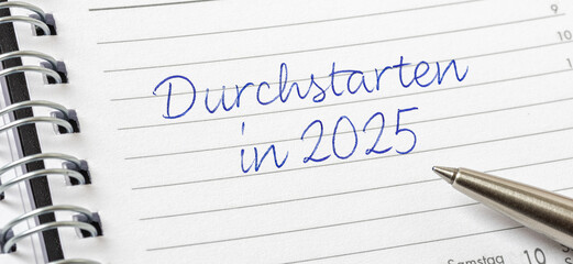 Eintrag in Terminkalender - Durchstarten in 2025