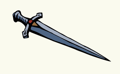 Vector drawing. Big old sword
