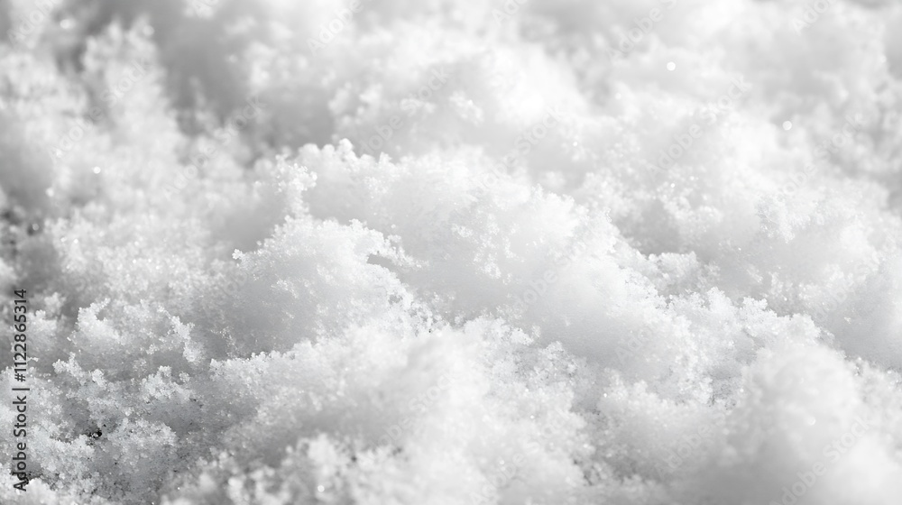 Aufkleber Textured snow surface closeup with pristine white color and soft fluffy appearance : Generative AI