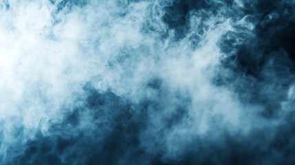 Obraz premium Dense Blue Smoke Texture Blending into Darkness Ideal for Abstract Art and Background Designs : Generative AI