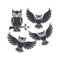 Naklejka premium set of owl