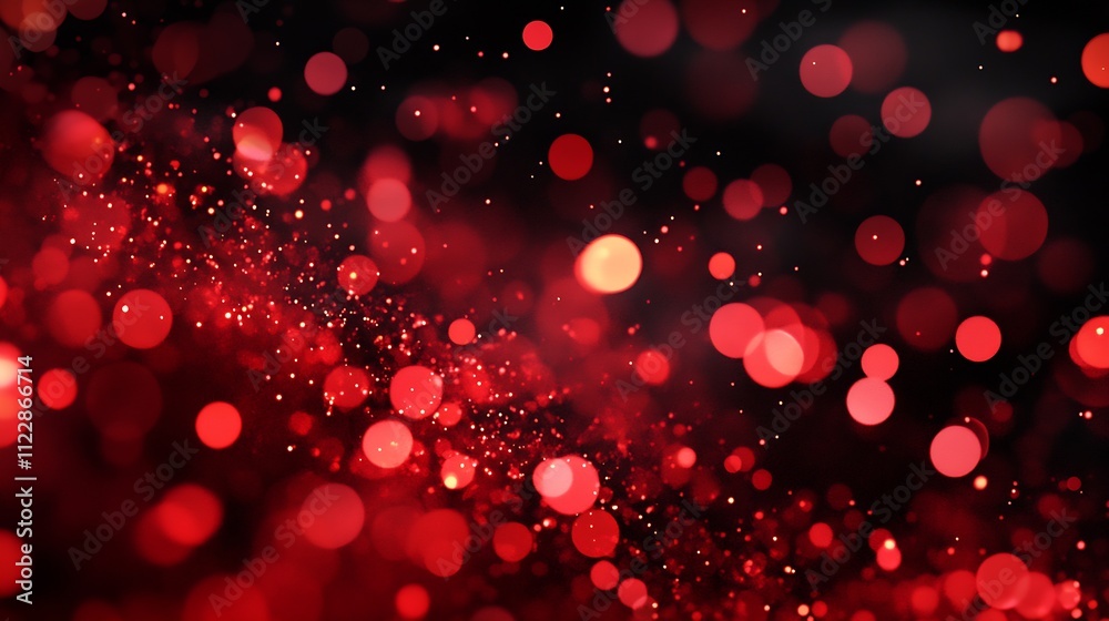 Leinwandbilder red bokeh background with glittering lights for festive occasions : generative ai