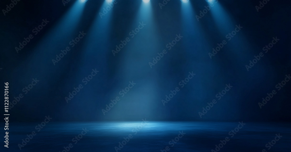 Poster A deep blue gradient background with soft, elegant light accents, creating a sophisticated atmosphere.

