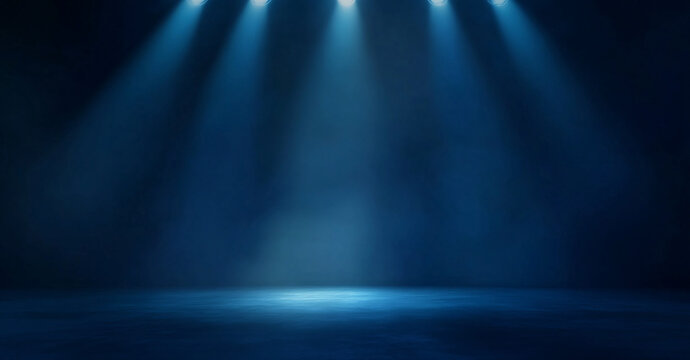 A deep blue gradient background with soft, elegant light accents, creating a sophisticated atmosphere.

