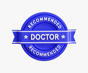 Doctor Recommended Badge 3D Illustration