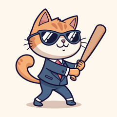 illustration of character with a bat Vector