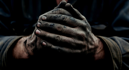 Mining Worker with Dirty Hand A Day in the Life of Underground Labor