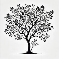 Obraz premium Tree Silhouette Illustration Isolated White Background