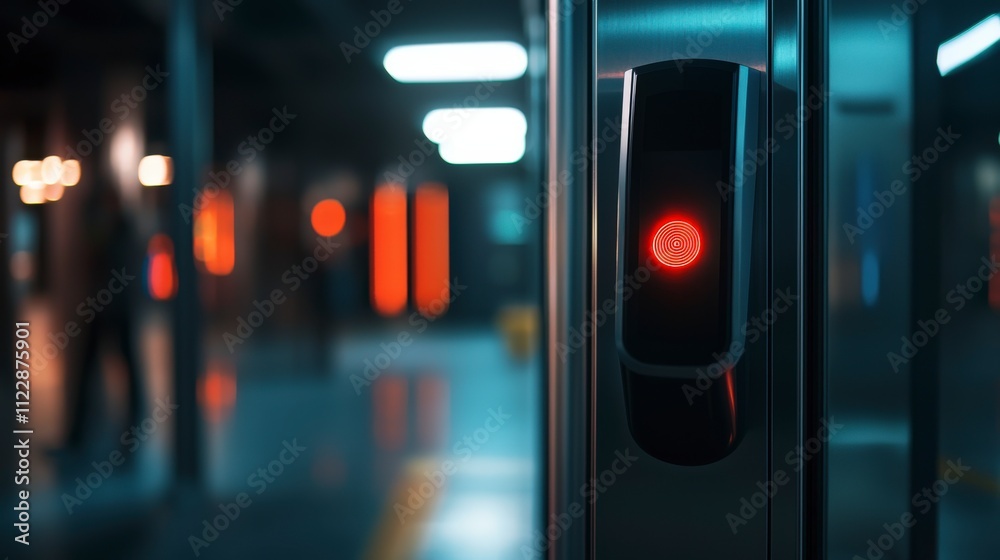 Aufkleber Security risks in public transportanalyzing data authentication challenges urban transit environment close-up view