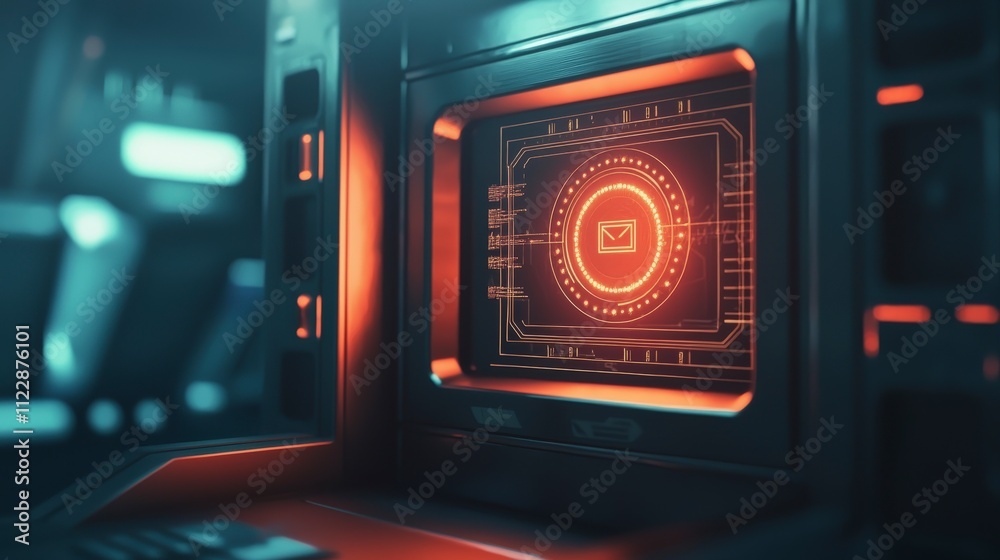 Aufkleber Strategies for cybersecurity threat mitigation in digital workspaces and virtual environments with visual data interfaces
