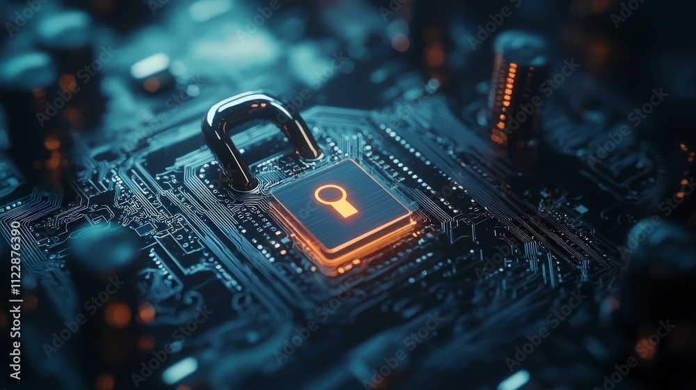 Poster Safeguarding data understanding digital security risks and protection strategies in a high-tech cybersecurity landscape