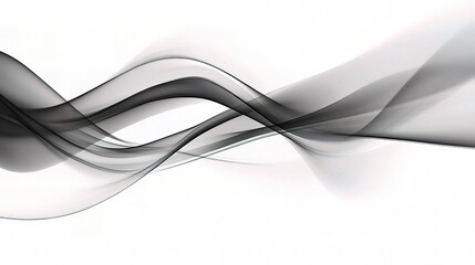 Obraz premium Sleek Black Curved Lines Creating Layered Abstract Design