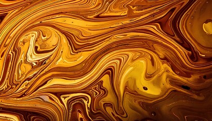 Gold Fluid Art Marbling Paint Textured Background, Abstract 3D Look