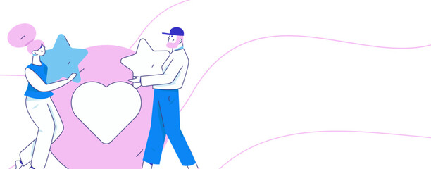 Happy Valentine's Day flat character vector concept business hand drawn illustration
