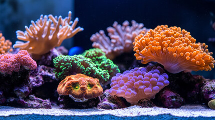 vibrant coral reefs glowing underwater with a blurred background symbolizing biodiversity marine conservation and the delicate balance of aquatic ecosystems teeming with life and color