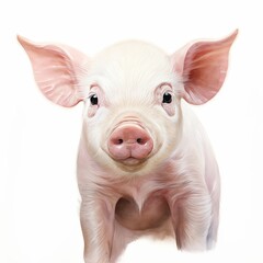 Little pig on white background