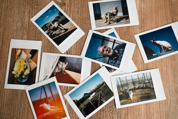 A nostalgic collection of candid polaroids capturing moments of joy and leisure at home