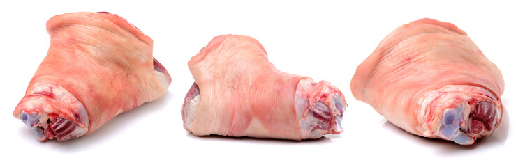 raw pork (leg) isolated on white background